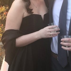 WToo by Watters bridesmaid dress, size 6, strapless black chiffon